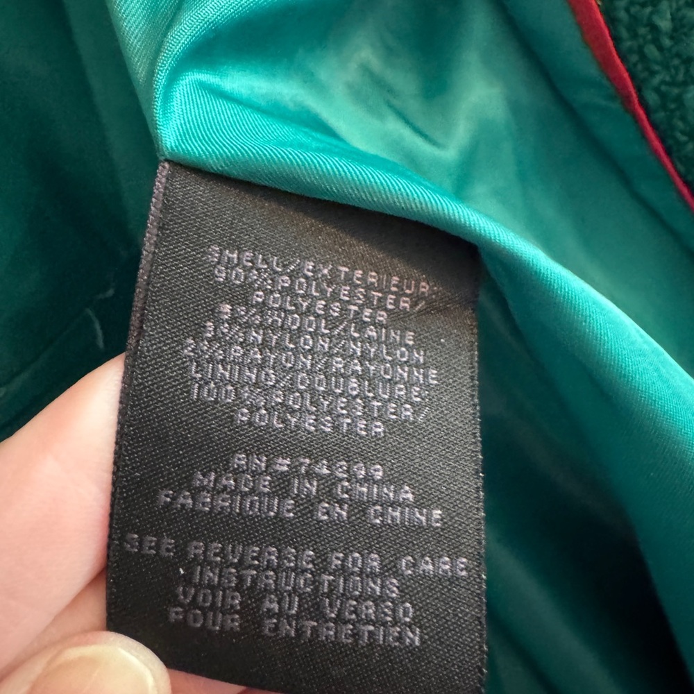 Steve Madden Dark Green Textured Wool-Blend Jacket, EUC - Picture 5 of 6